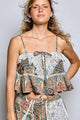 POL YKT1726C - Paisley Patchwork Print Crop Top