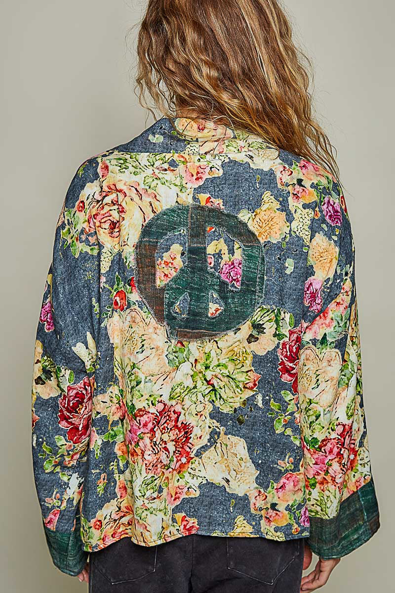 POL Meadow  Patchwork Cardigan