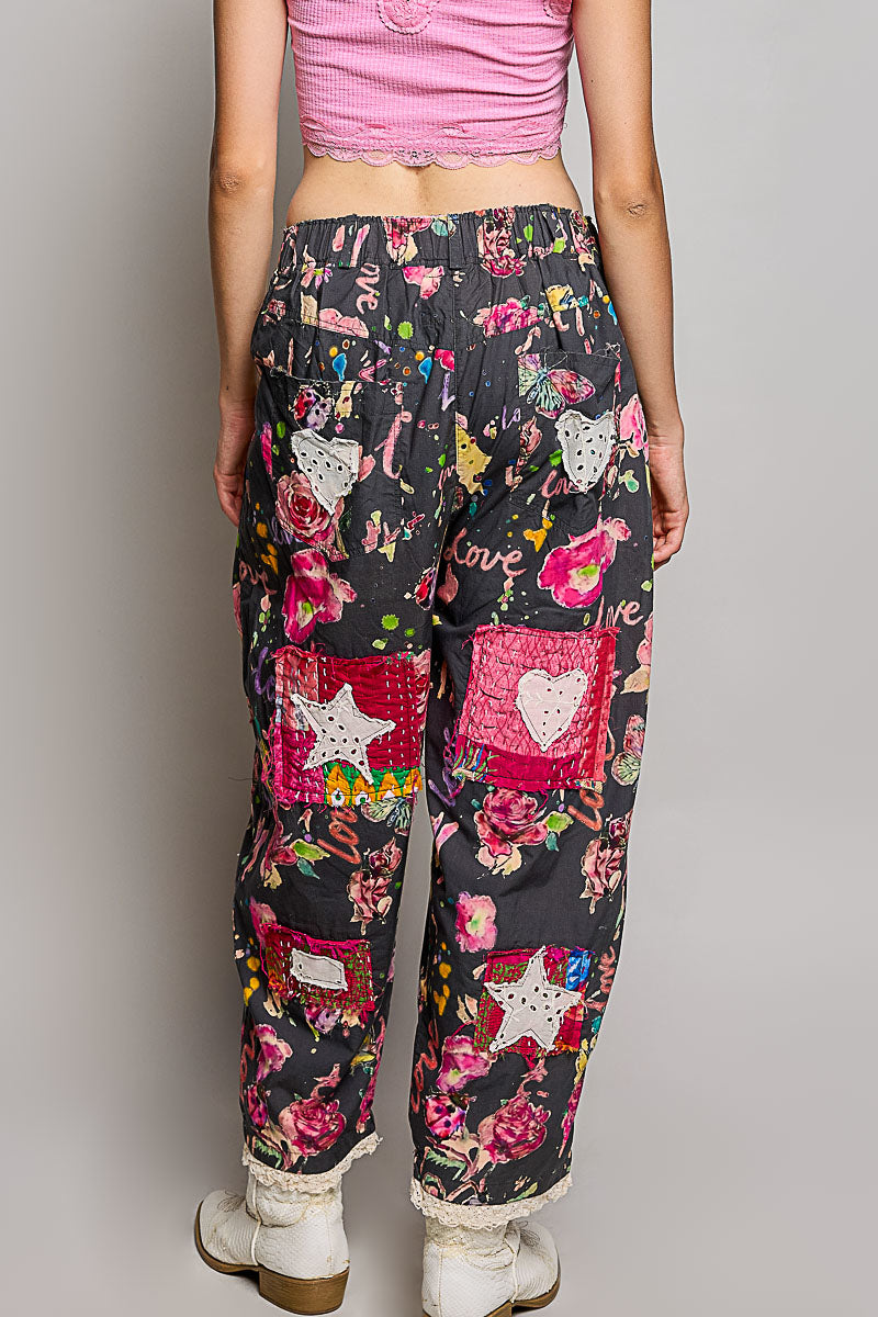 POL Straight Ankle Pants with Lace Trim
