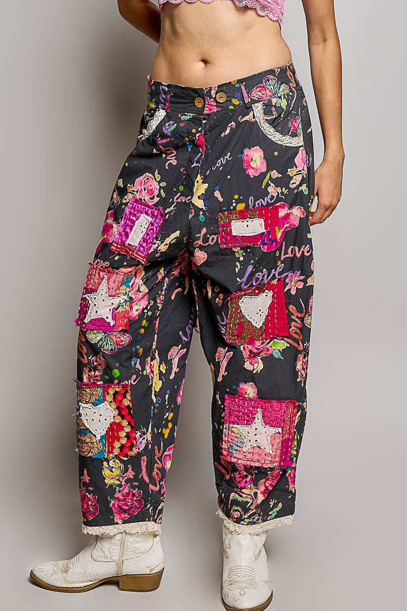 POL Straight Ankle Pants with Lace Trim
