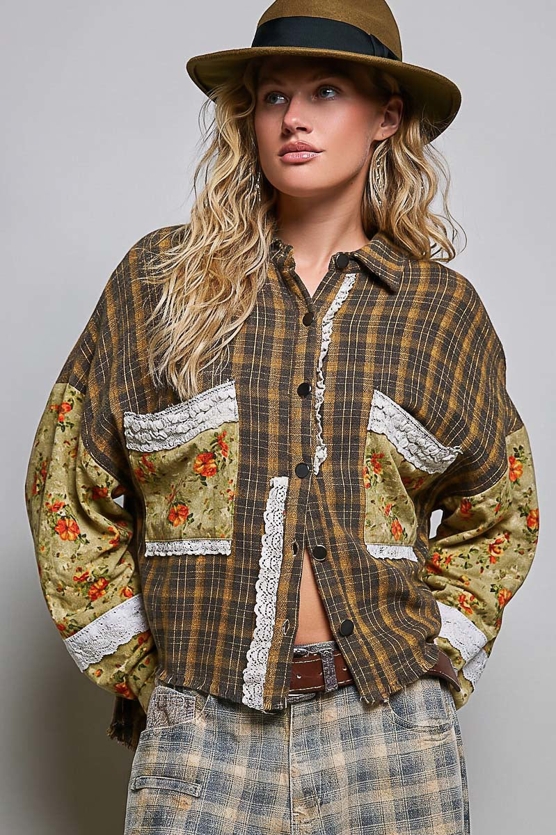 POL Plaid woven shirt