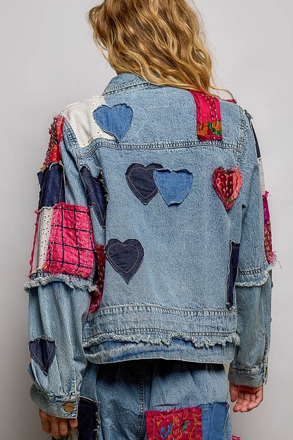 POL Vintage Patch Twill Stand-Collar Jacket
