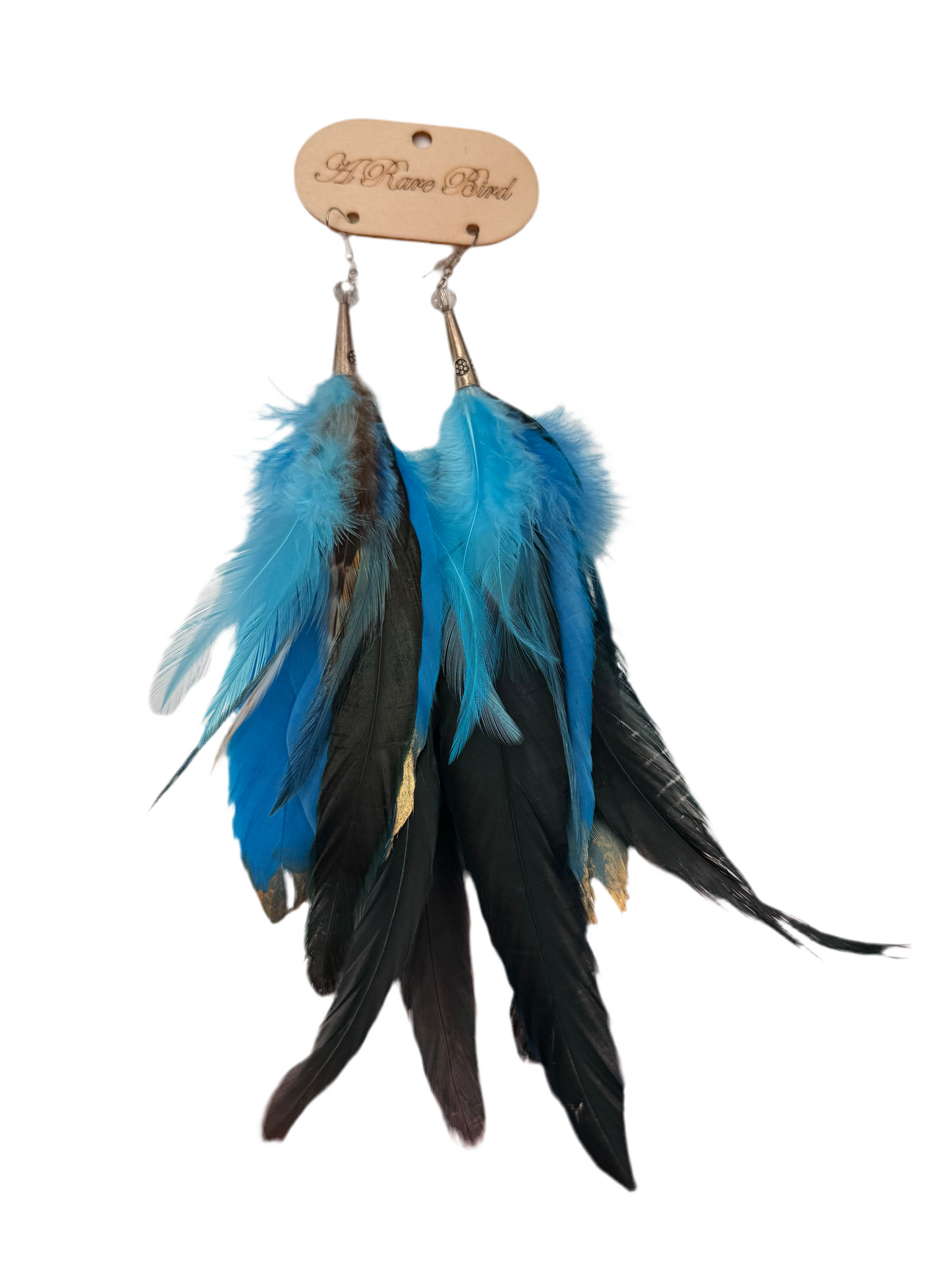 A Rare Bird Blue Feather Earrings