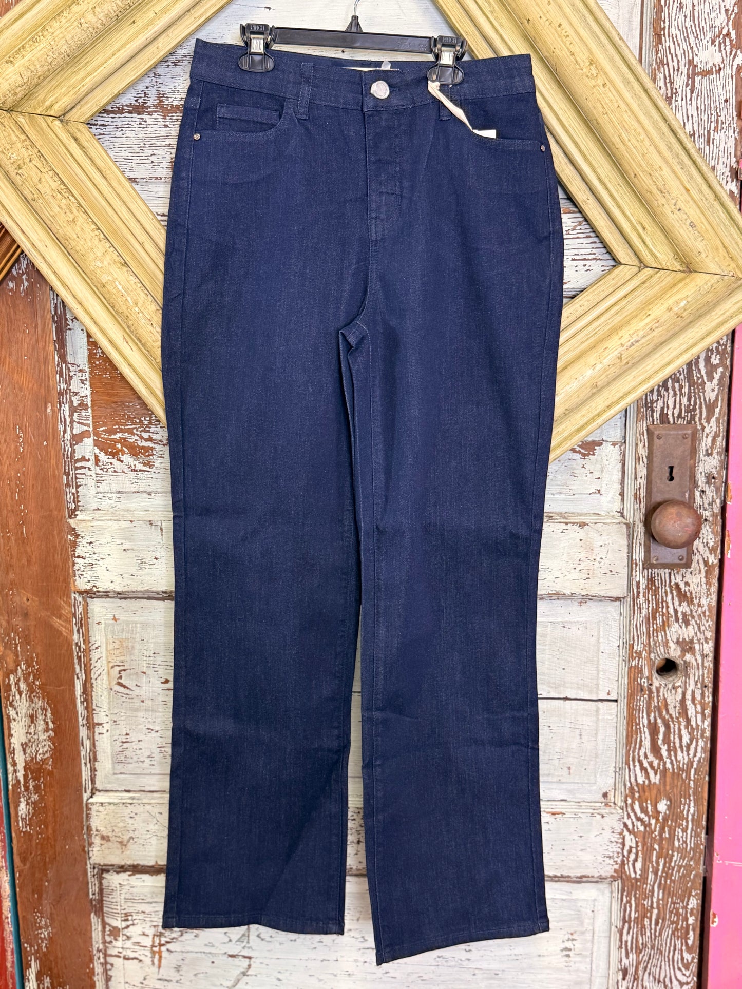 Charlie B Stright leg Blue Black Denim Pants