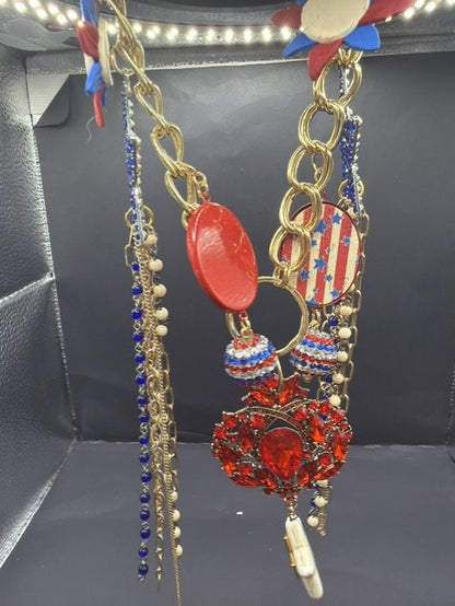 Pre-Order Gypsy South red white blue charm necklace