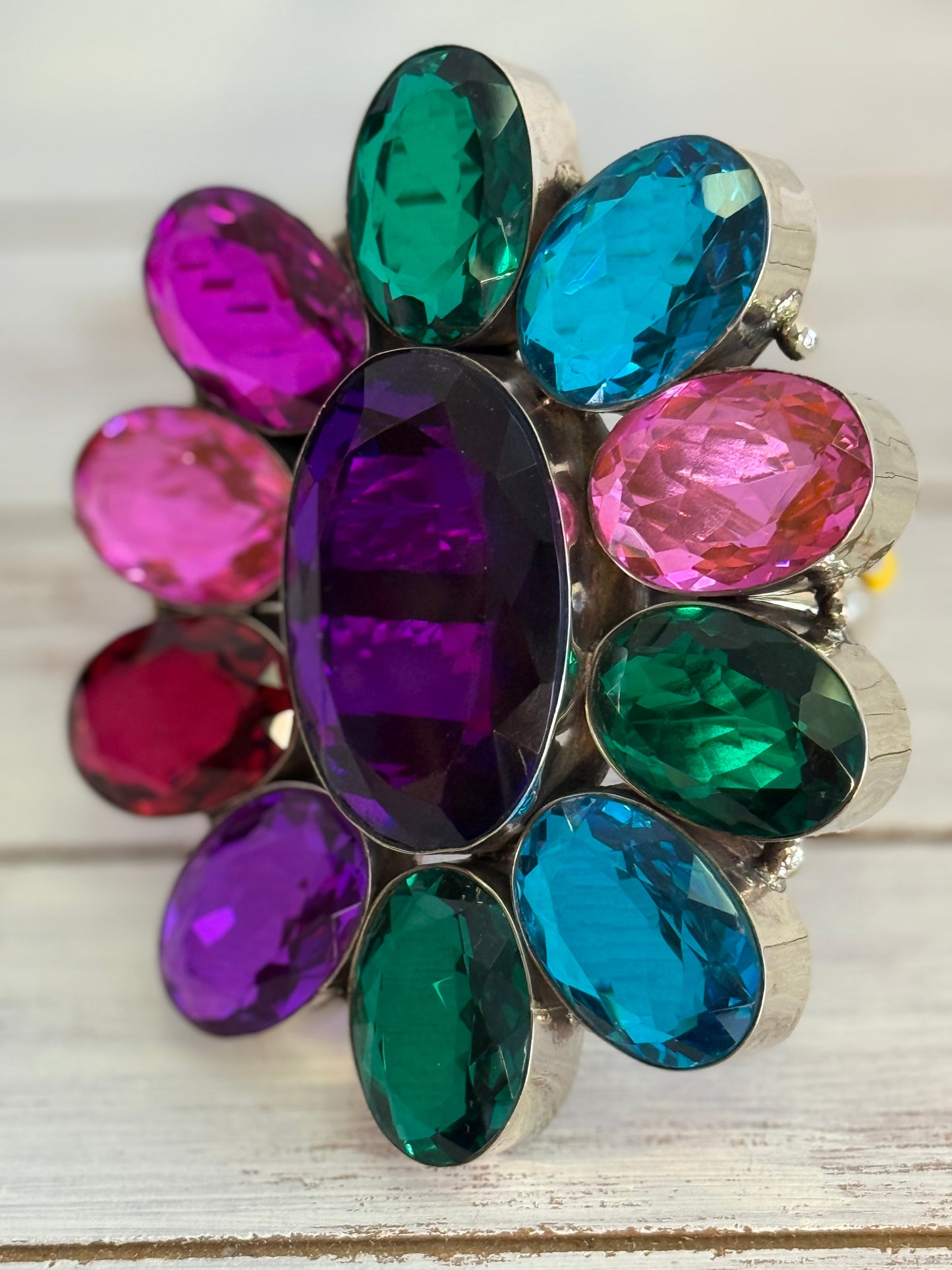 Multi-Color Crystal Cuff  Bracelet