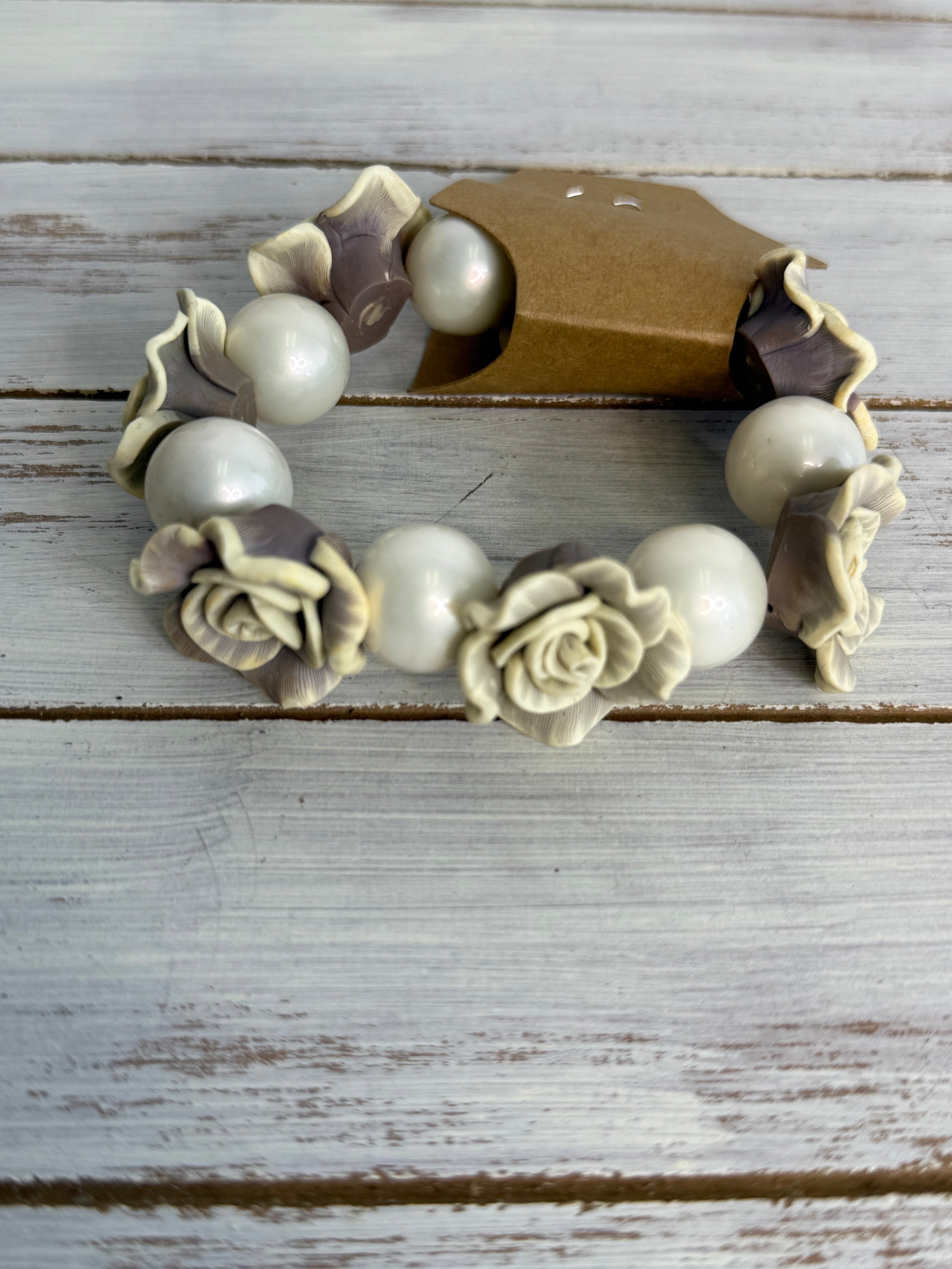 A Rare Bird Pearl and rose Bracelet