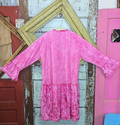 A Rare Bird Pink Eyelet Velvet Top