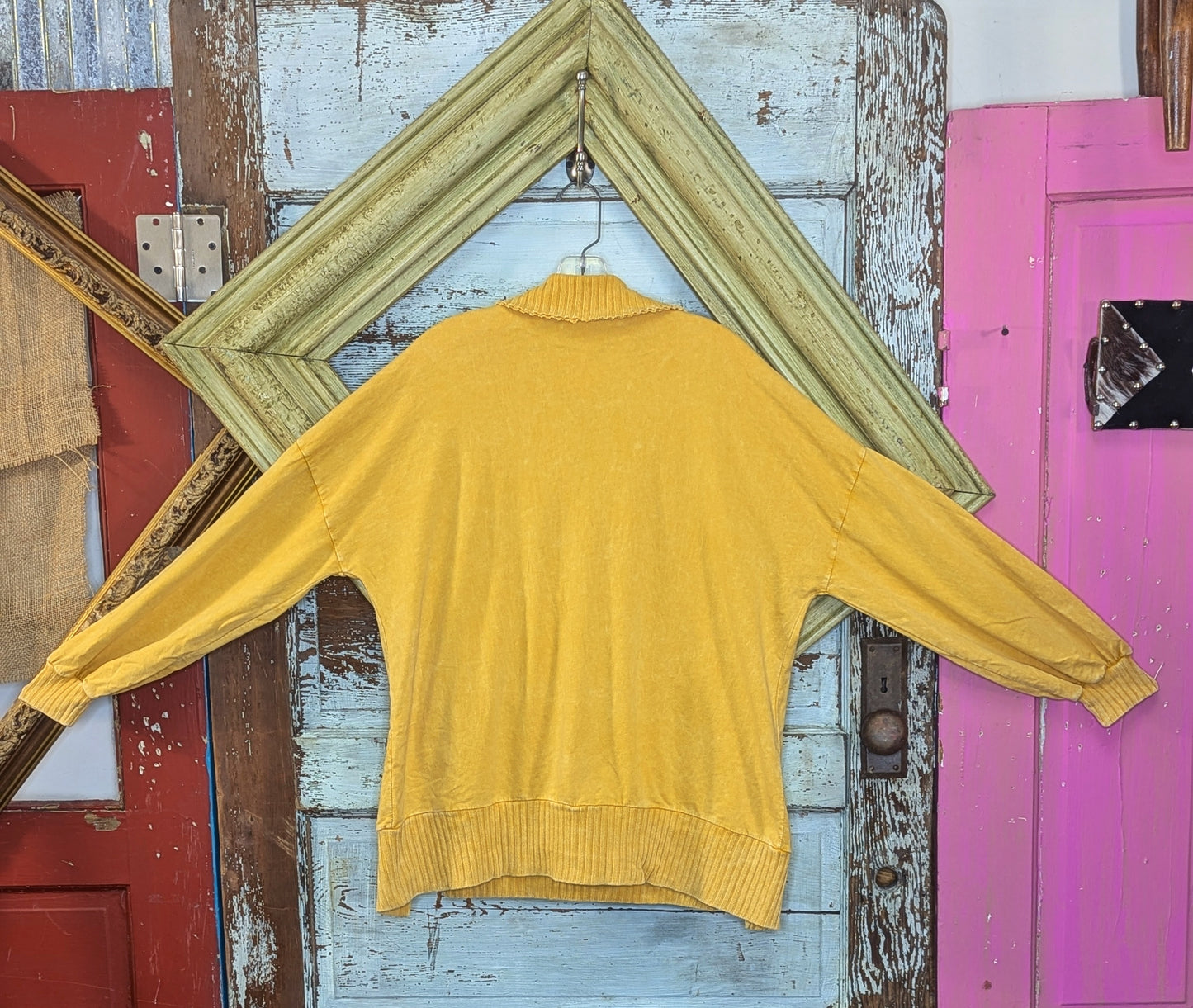 JHer Mineral Wash V-Neck  Sweatshirt