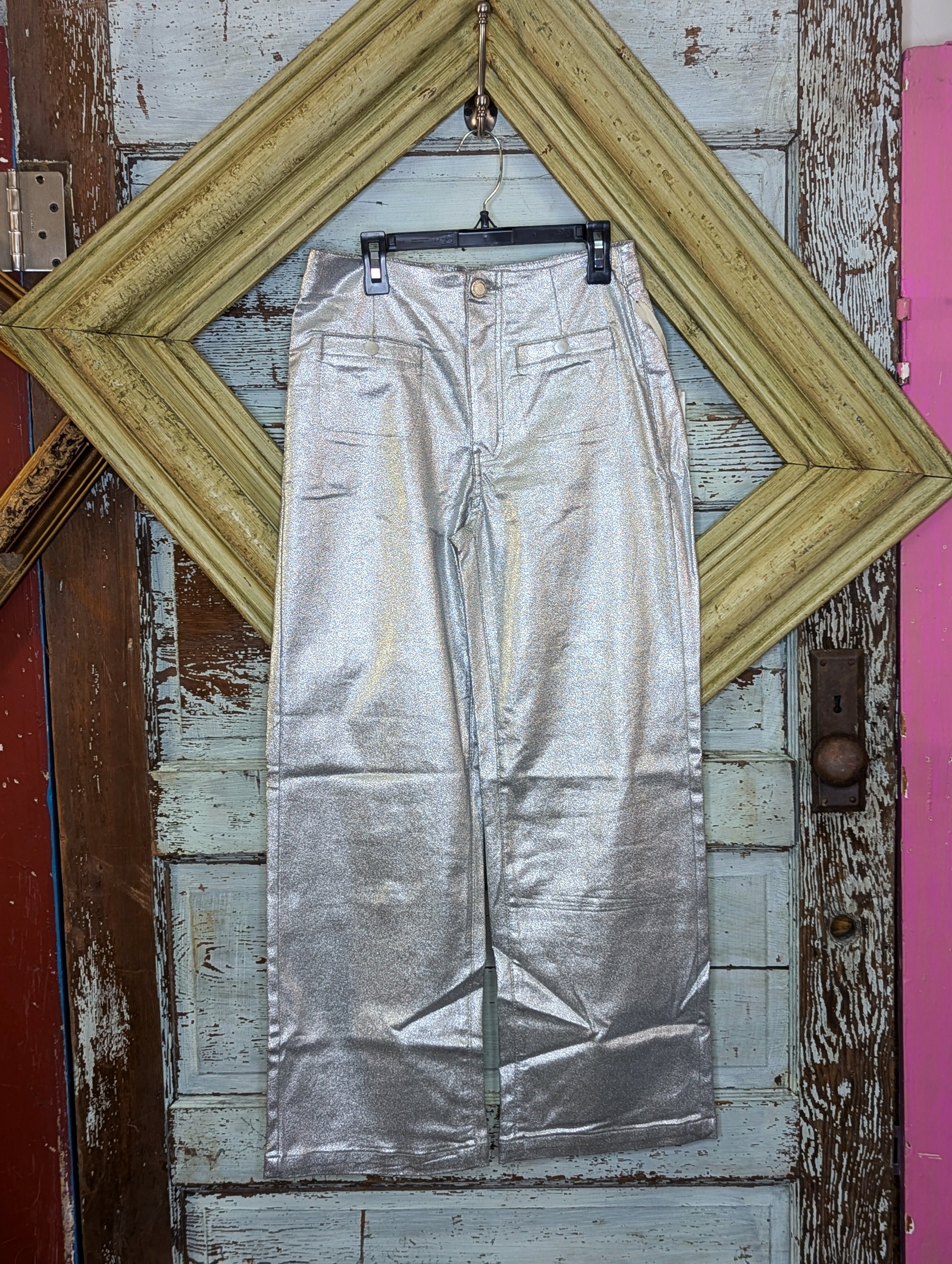 Charlie B  Silver shimmer Twill Pull-On Pant