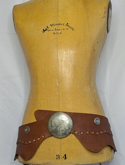 Leather Western Belt with braiding