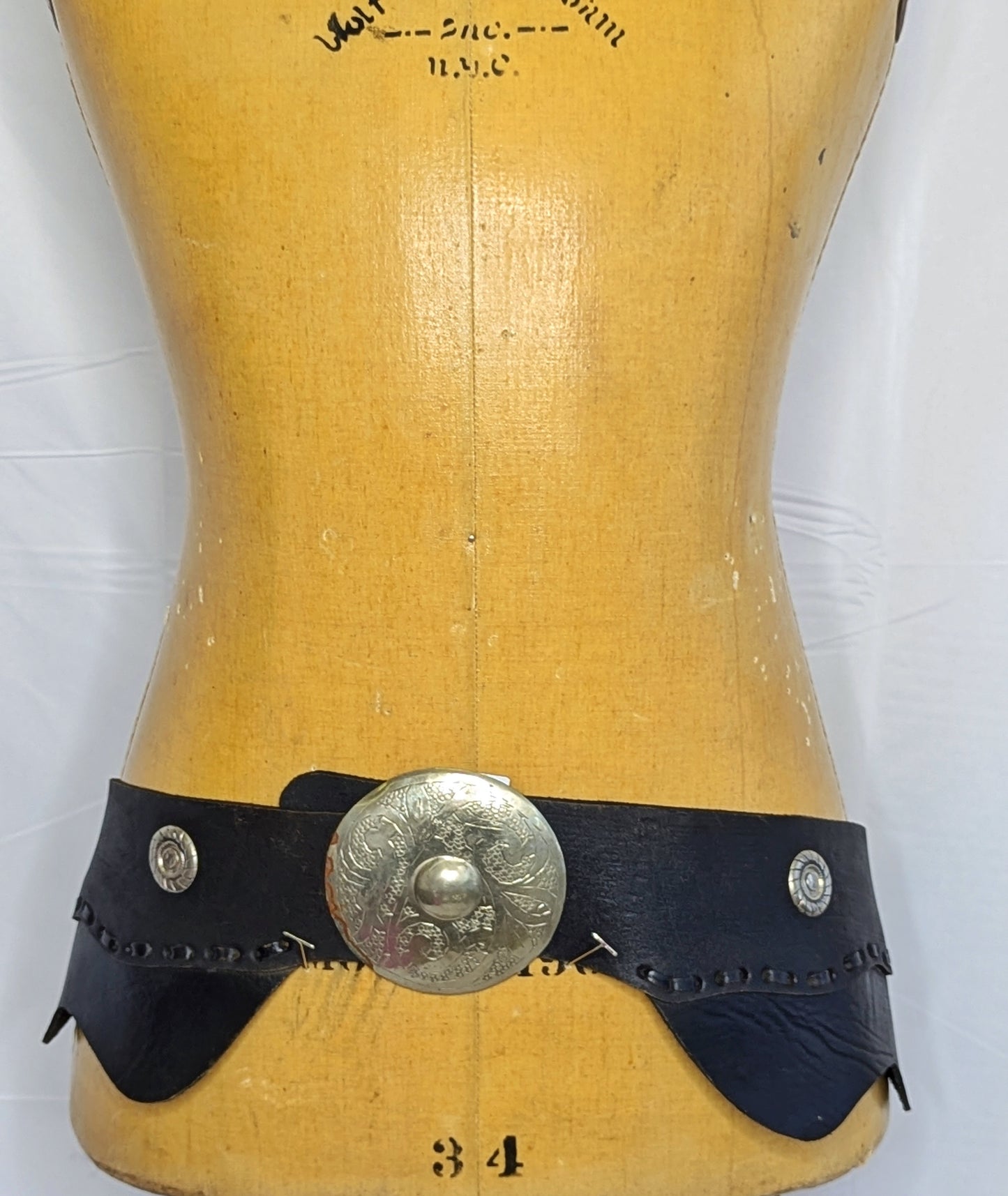 Leather Western Belt with braiding