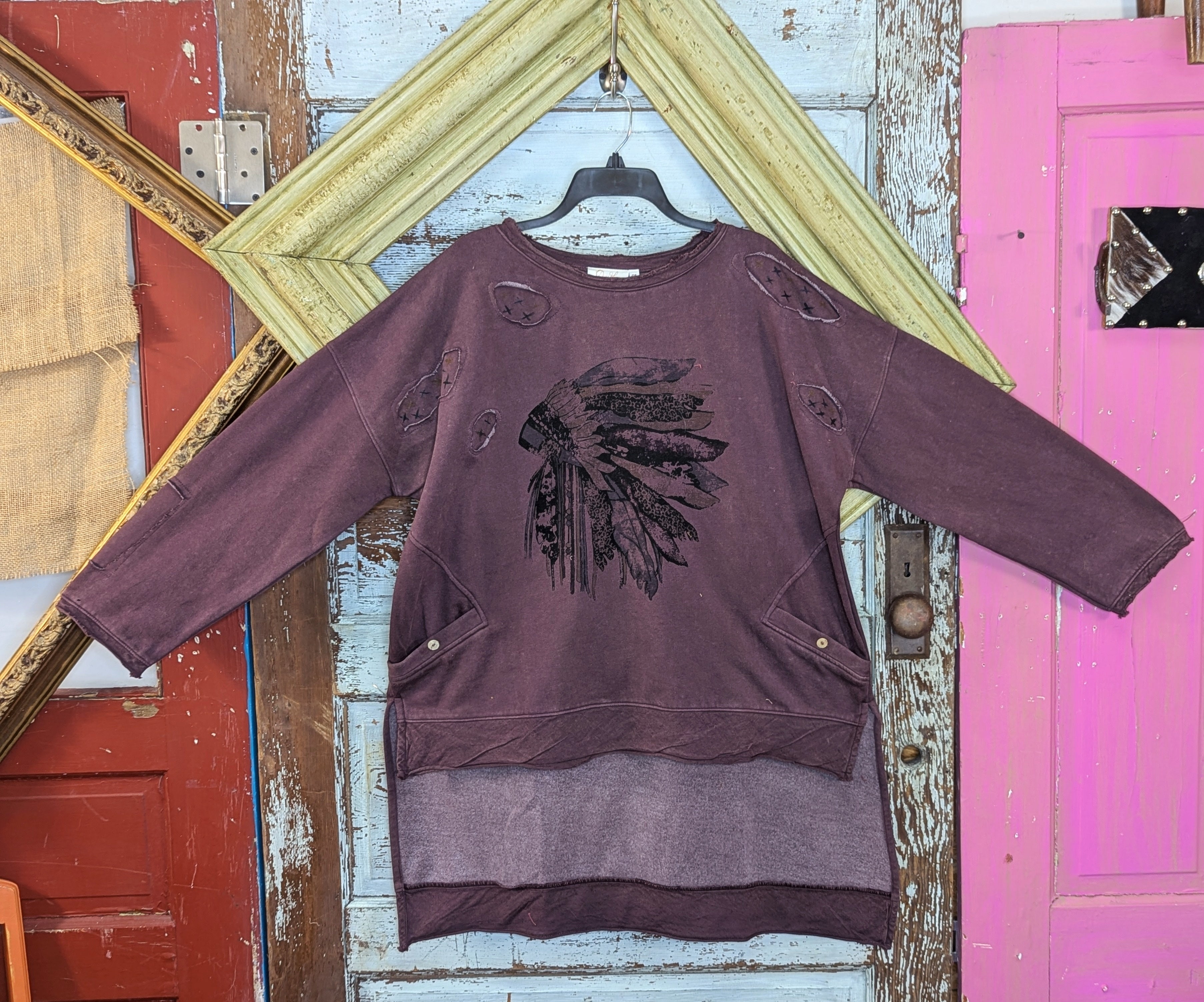 Paper Lace Plum Indian Headress Sweatshirt