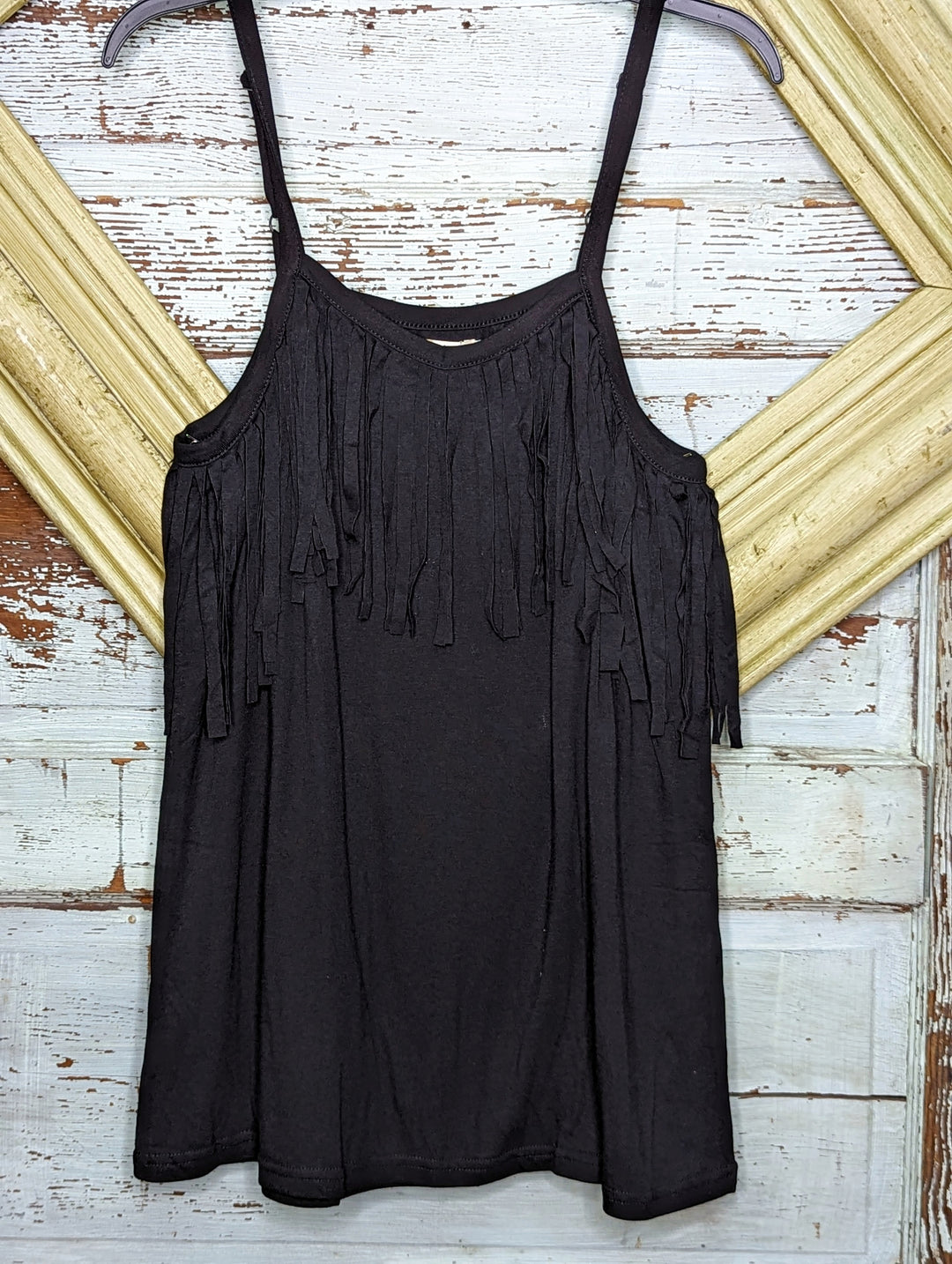 Black Fringe Tank