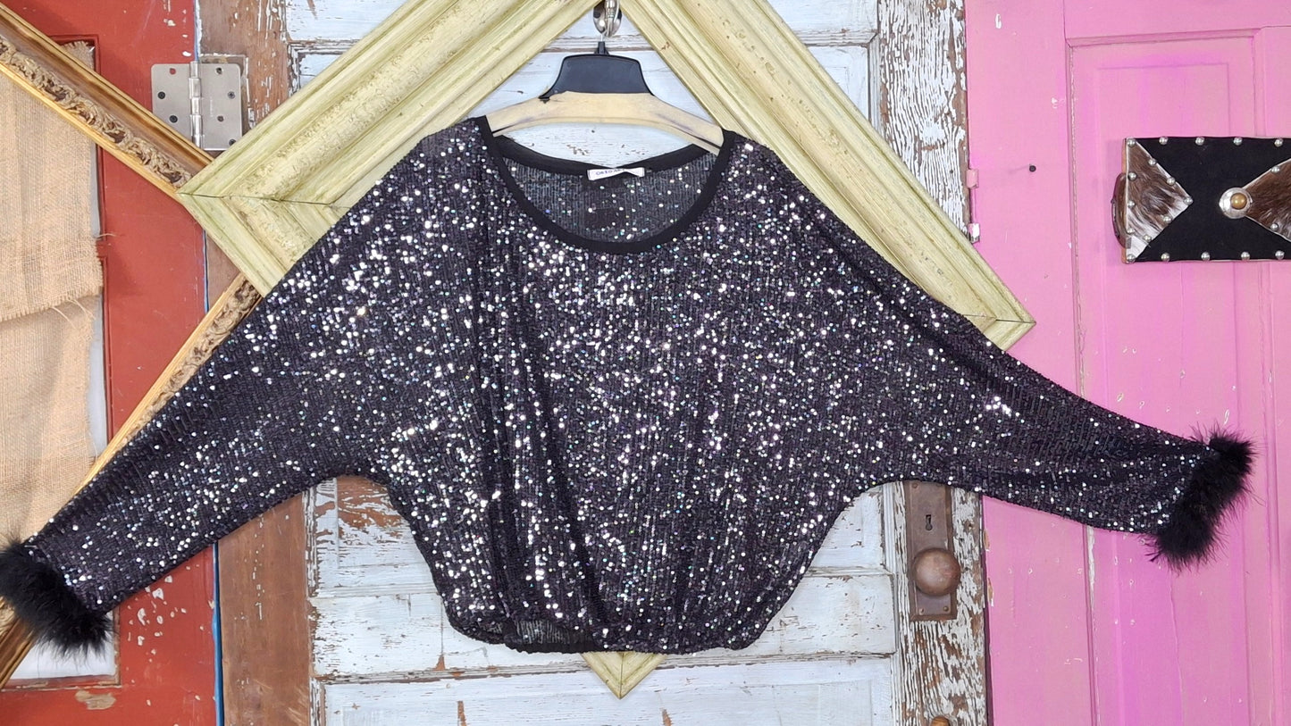 Long sleeve sparkly top