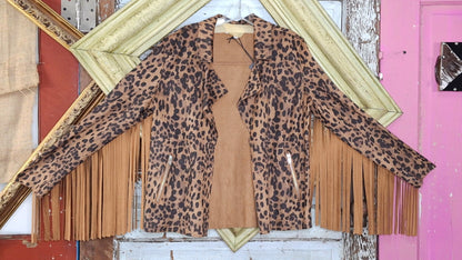 Leopard fringe jacket