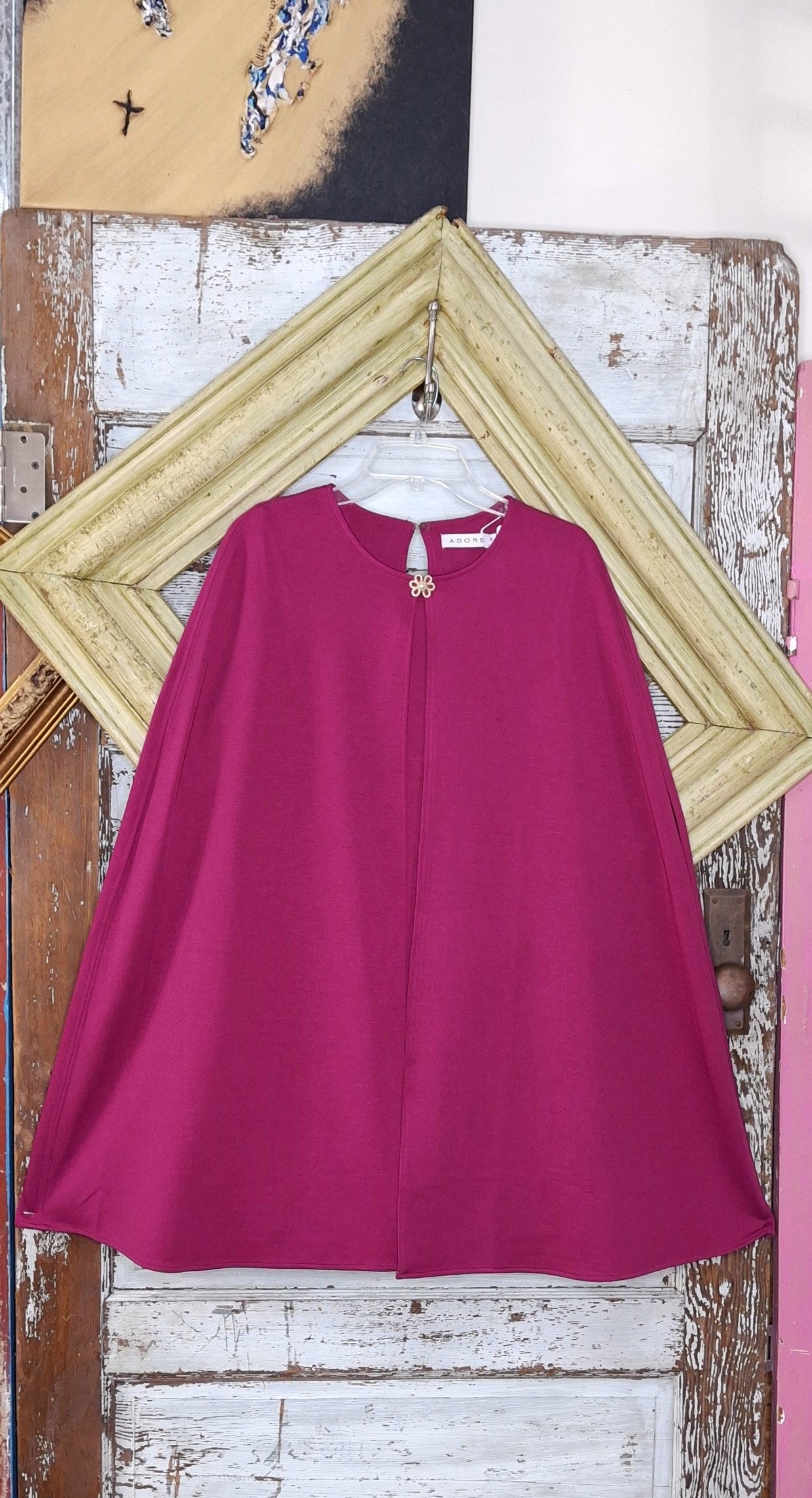 Vibrant purple  cape dress