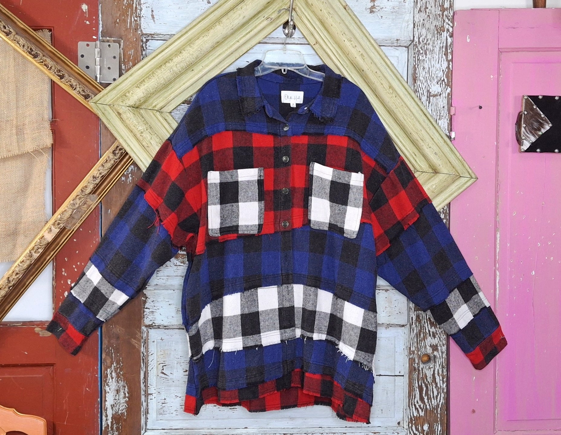 Plaid piece shirt