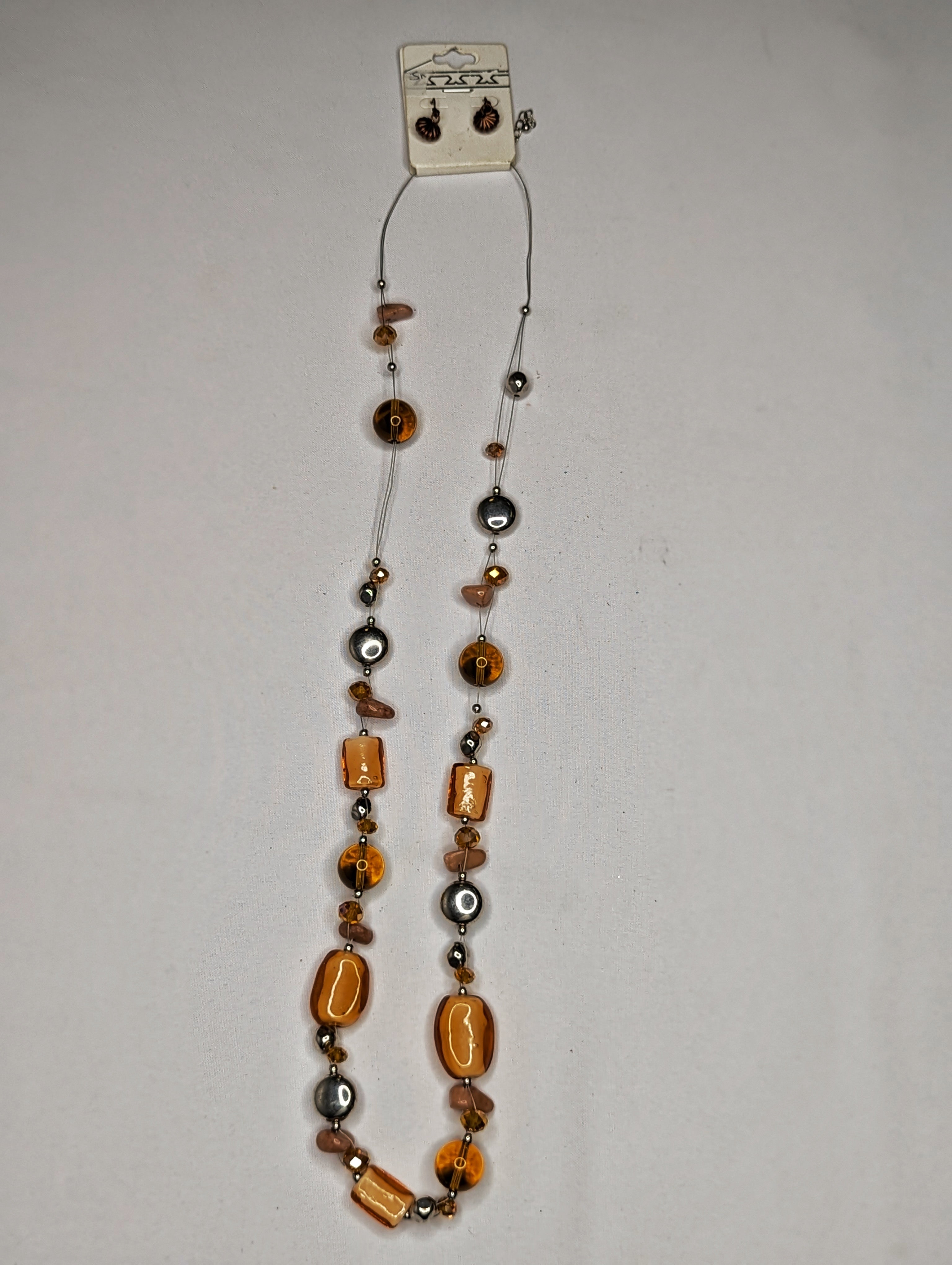 Gold Silver Beaded Necklace