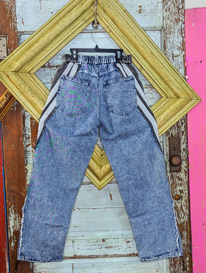 Oli and Hali Washed Knit Denim Mix Pants