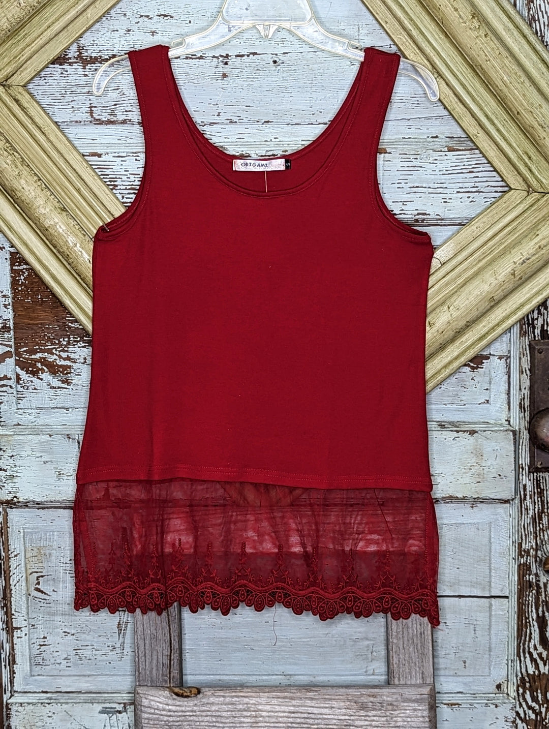 Tank Top With Lace Trimming