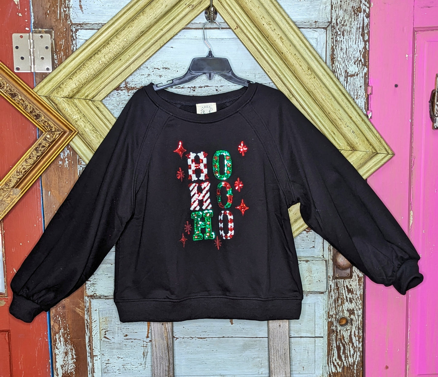 Sequin Ho Ho Ho Christmas Sweatshirt