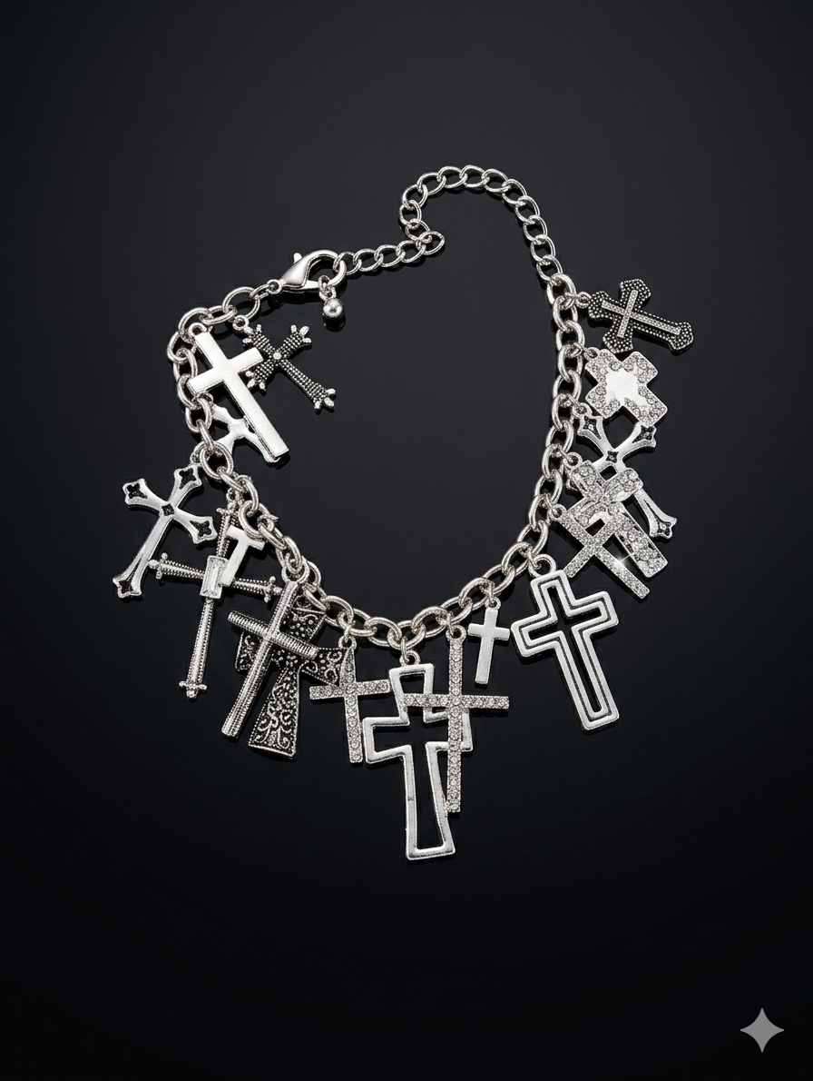 Alice Multi Cross Charm bracelet