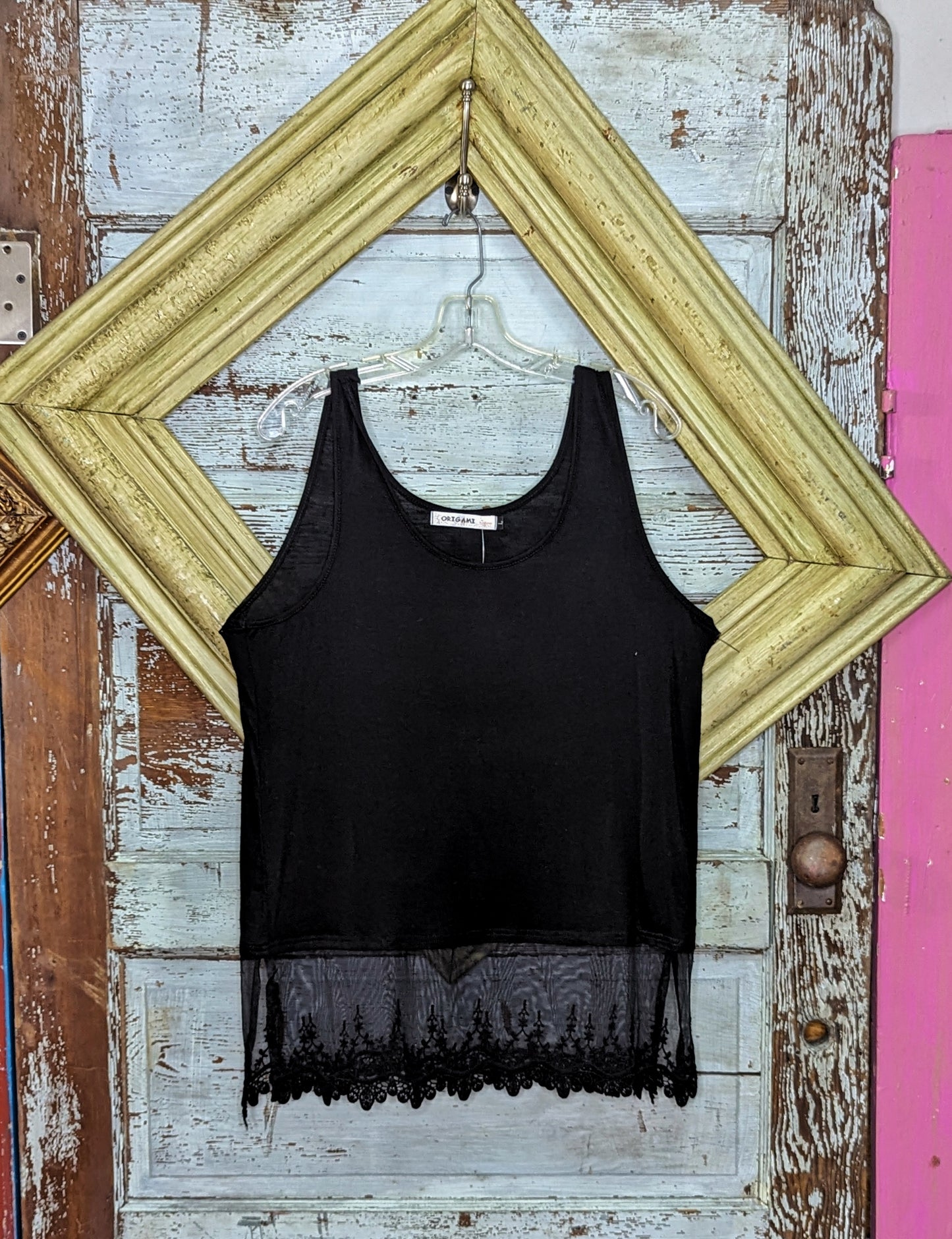 Tank Top With lace Trimming