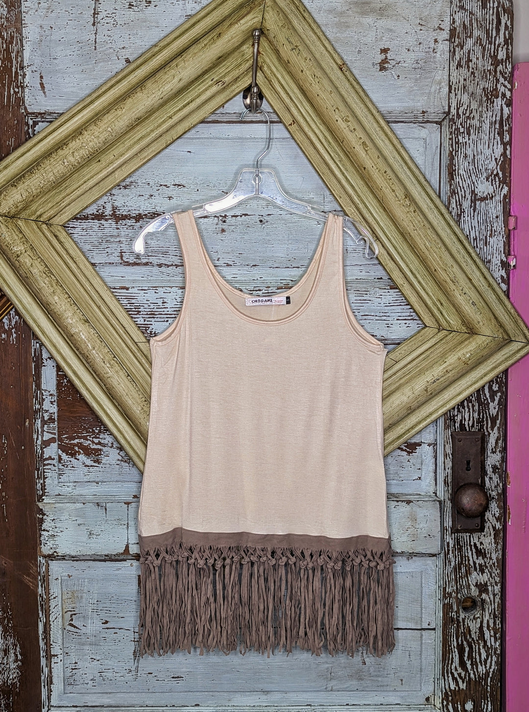 Tank Top With Fringe Trimming