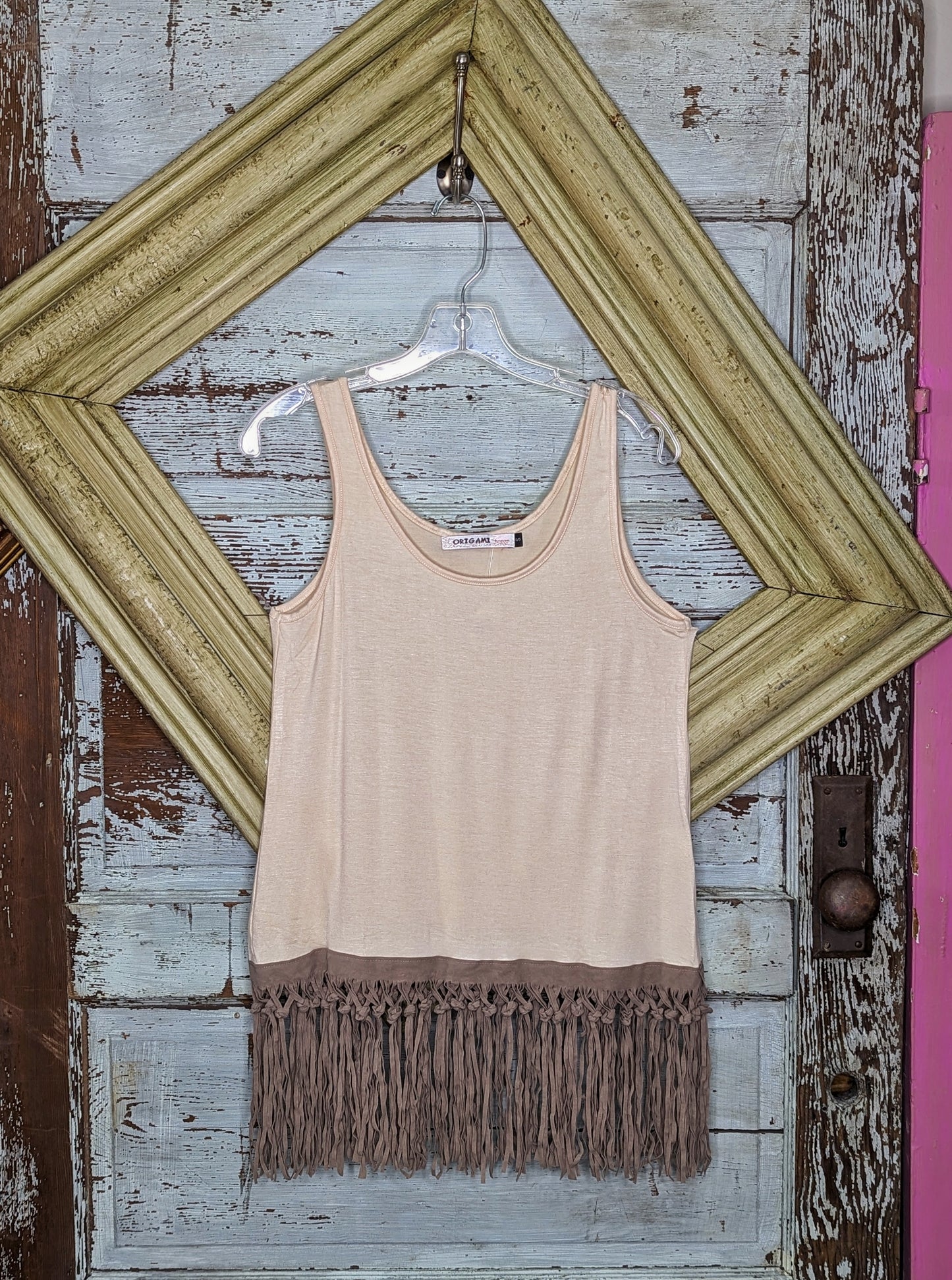 Tank Top With Fringe Trimming