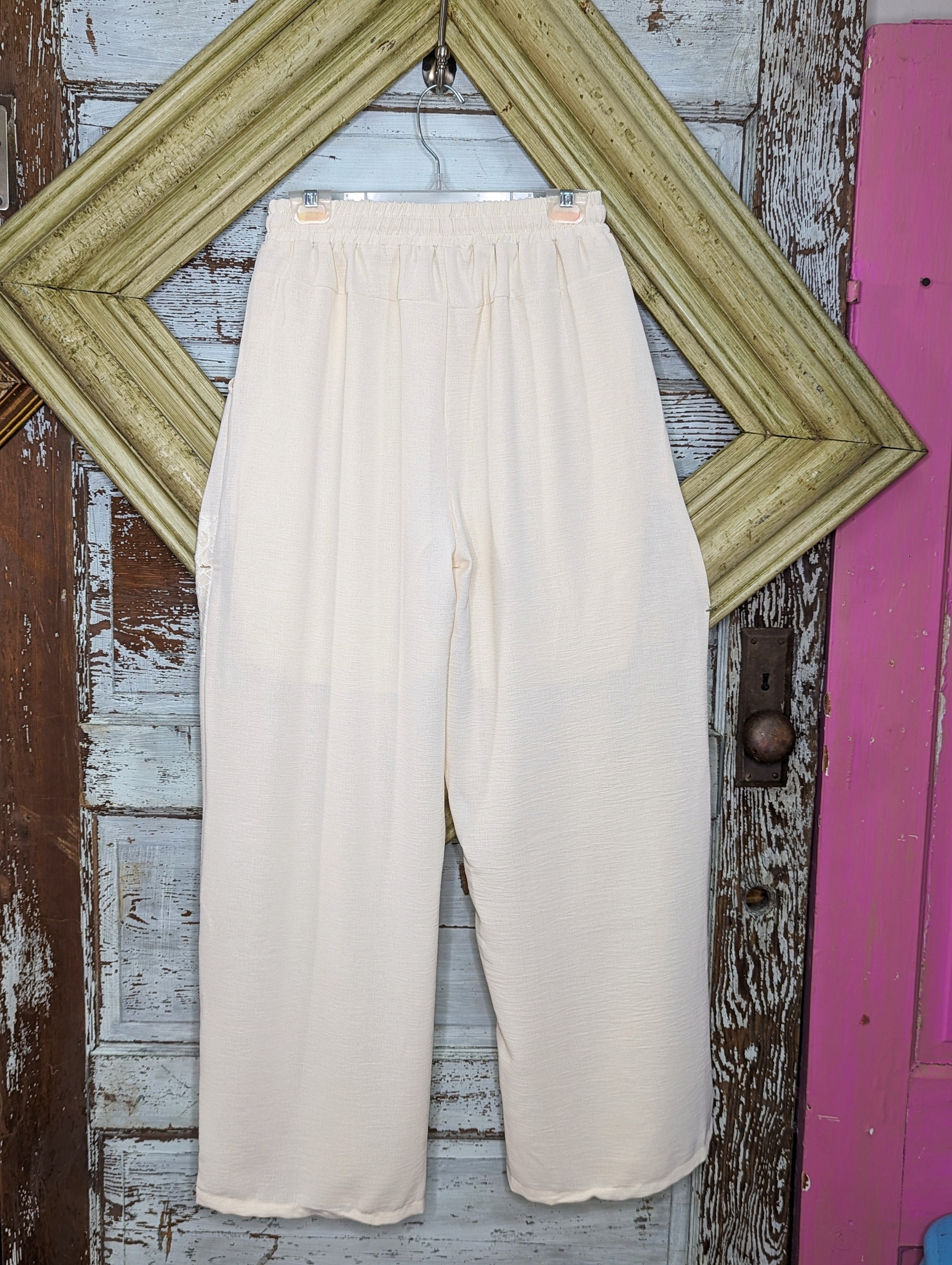 Beige Draw String Pants