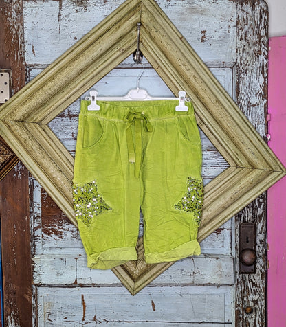 Green Sequin Star Short