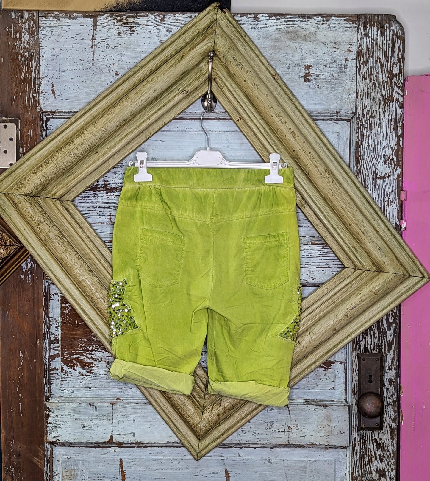 Green Sequin Star Short