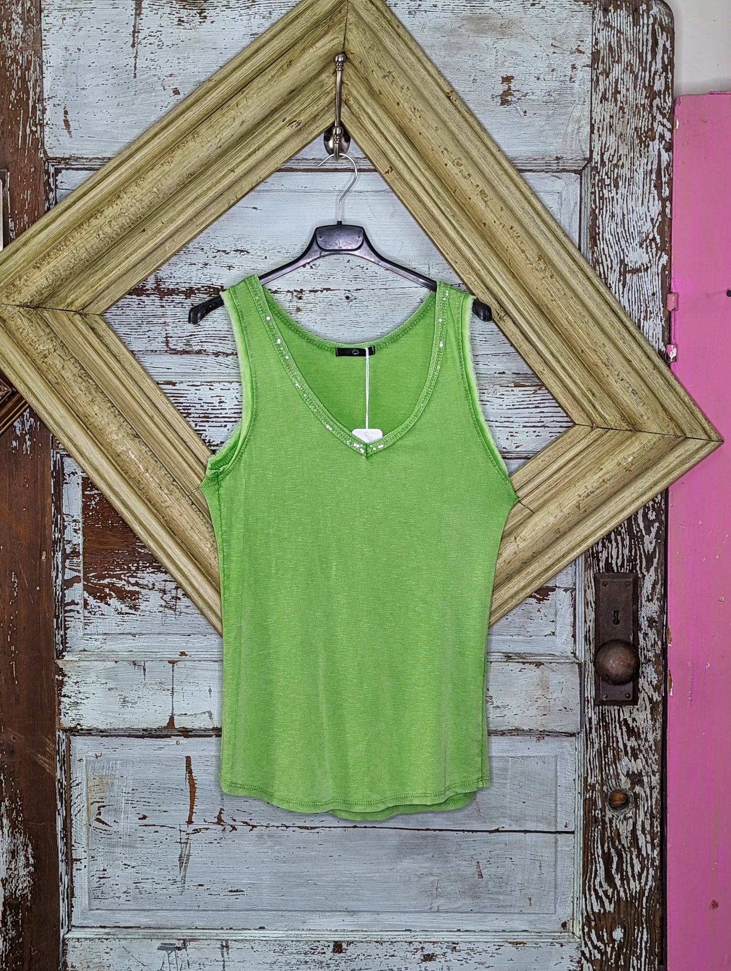 Sequin V-neck Tank