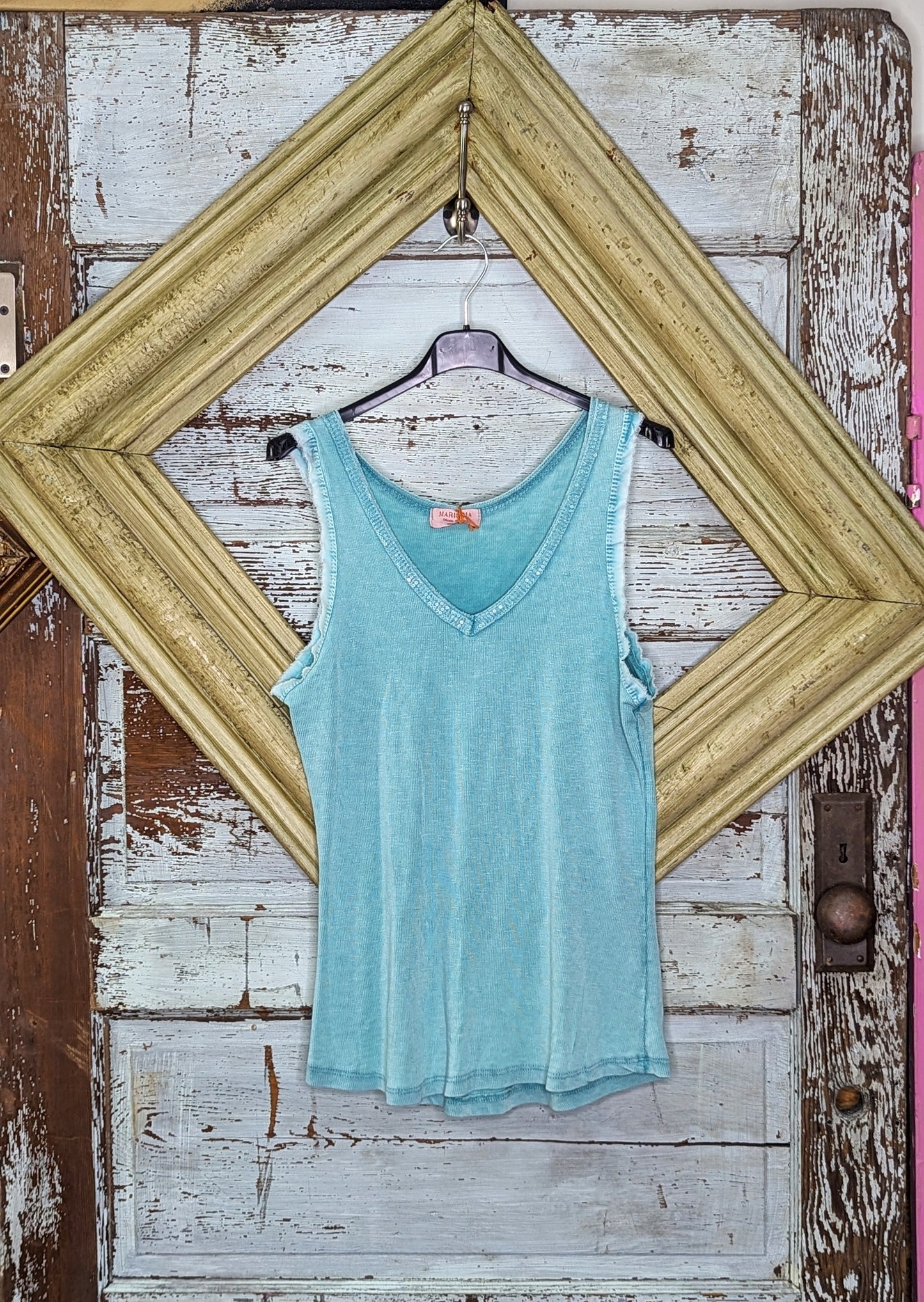 Sequin V-neck Tank