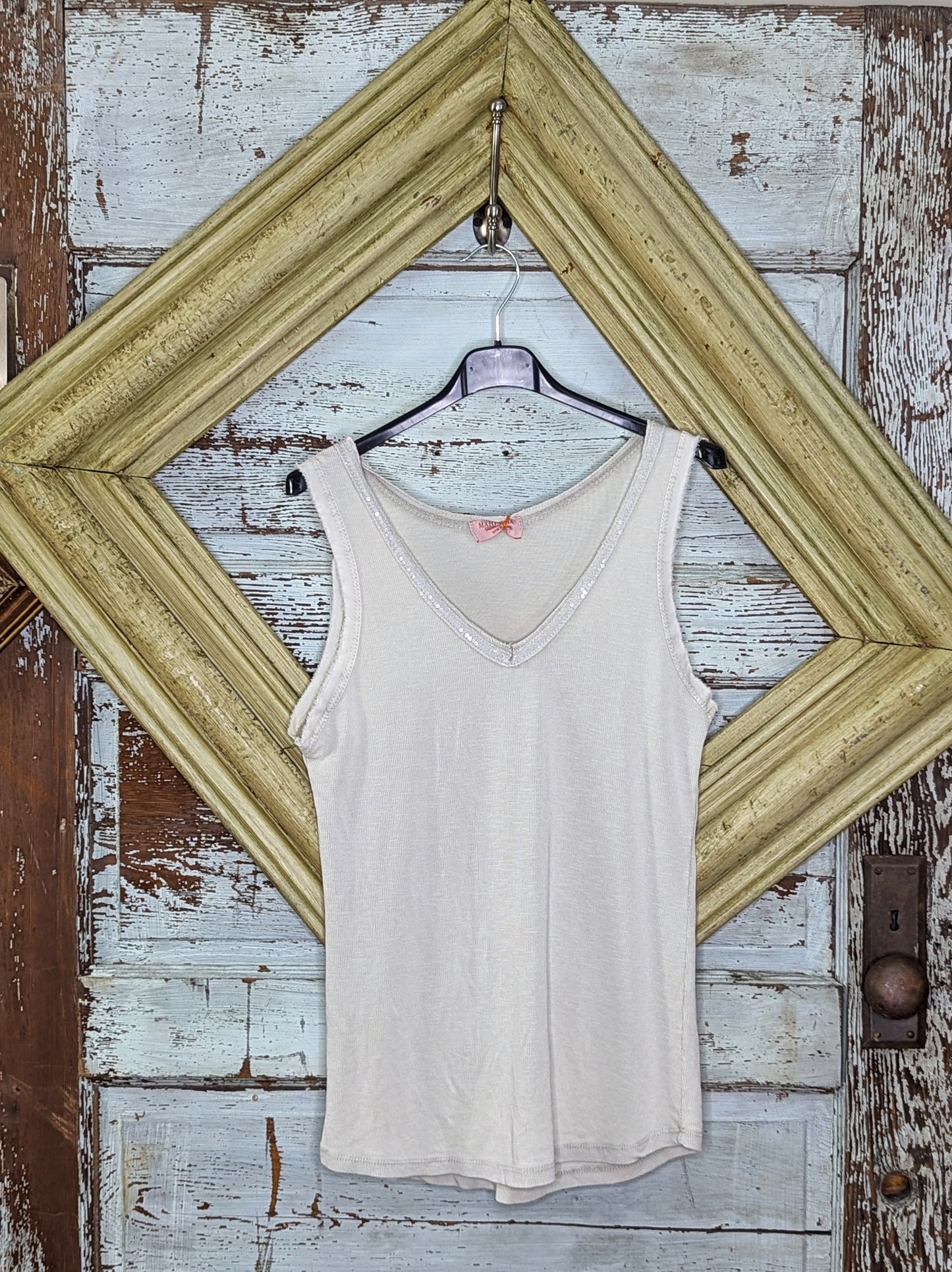 Sequin V-neck Tank