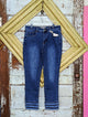 Freyed Hem Ankle Leg Jeans