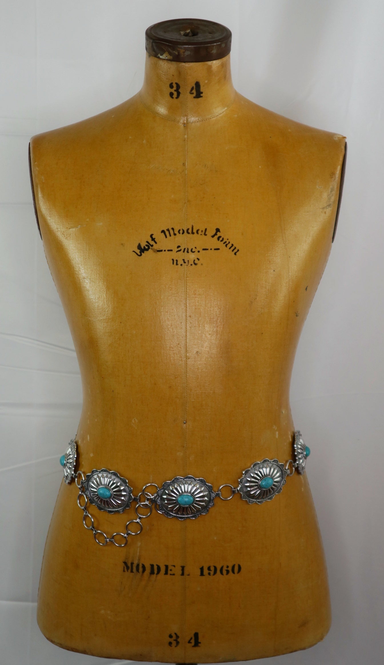 Silver and Turquoise Concho Belt