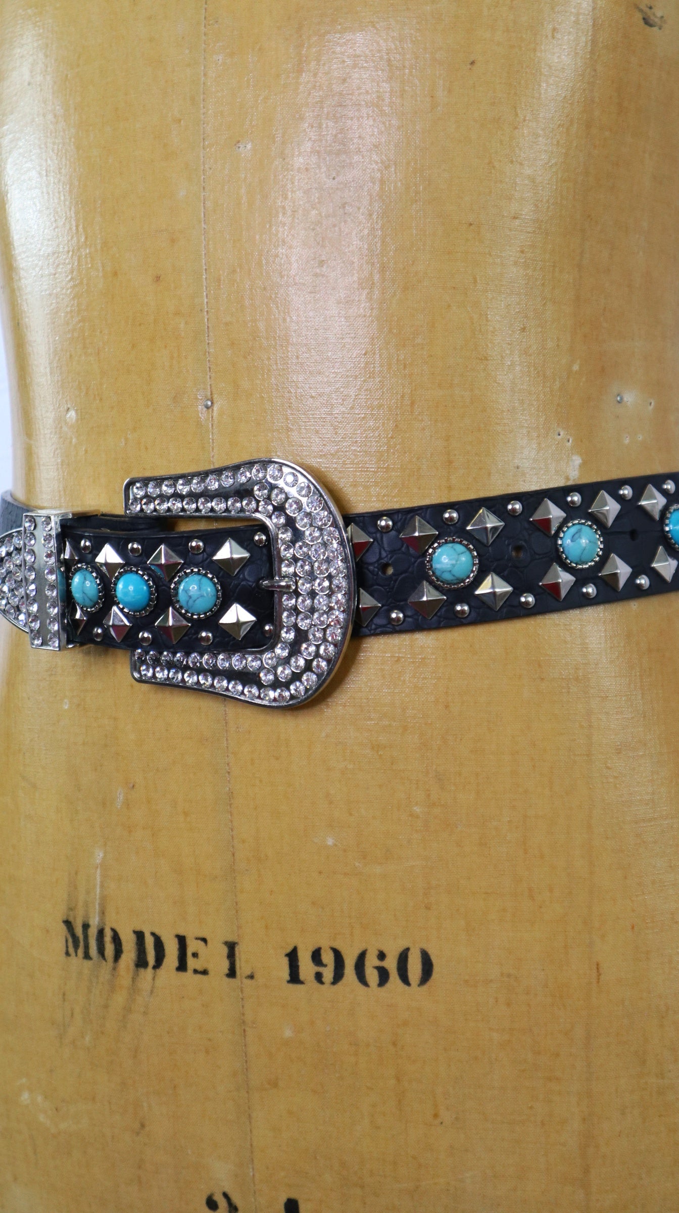 Western Style Turq Stone Belt