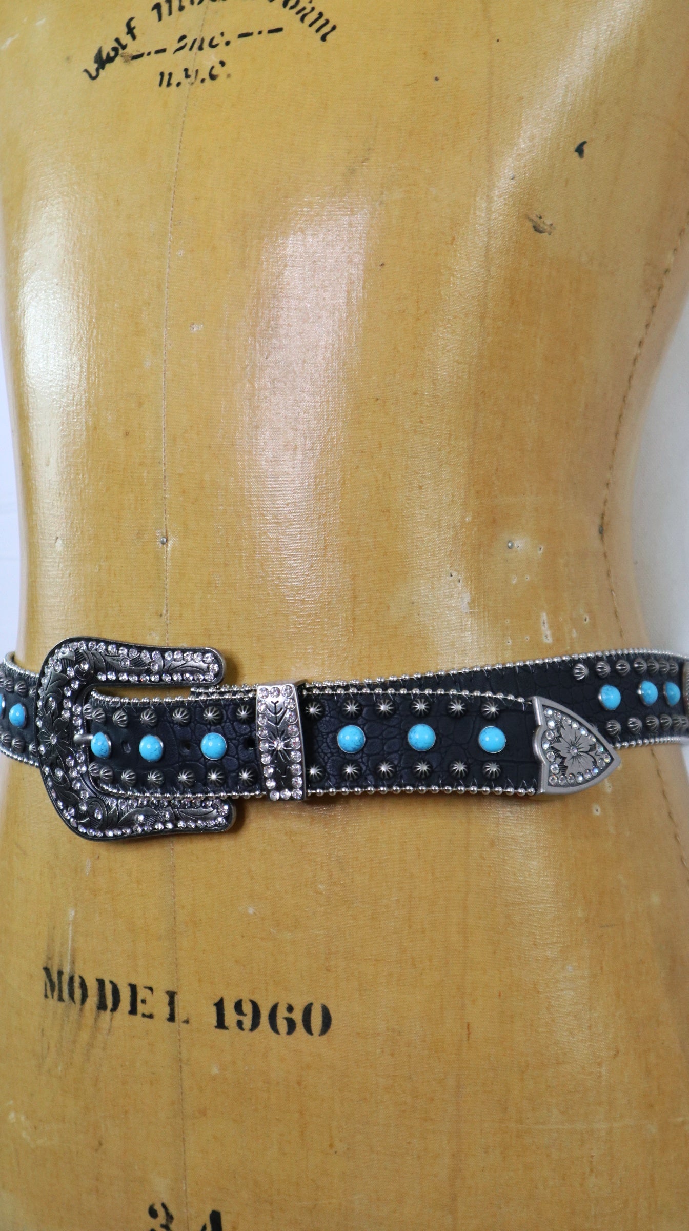 Western Turq Studded belt