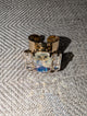 Pre Order WaFa Crystal 3-Stone Cuff Ring — wide gold cuff ring with large clear crystal center flanked by two baguette crystals