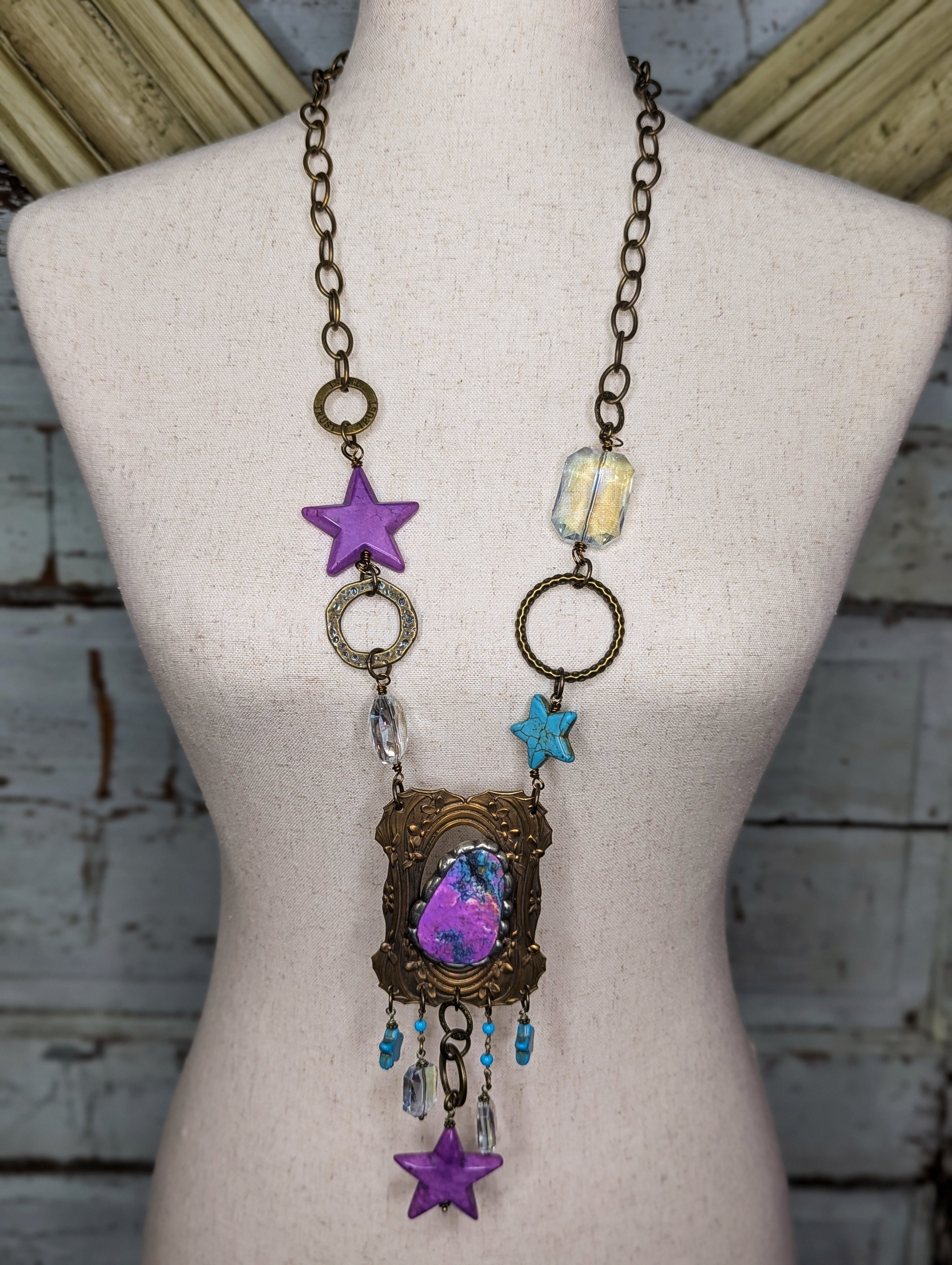 Art By Amy Purple and Blue Star Necklace