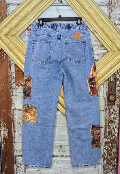 PATCHWORK STRAIGHT JEANS