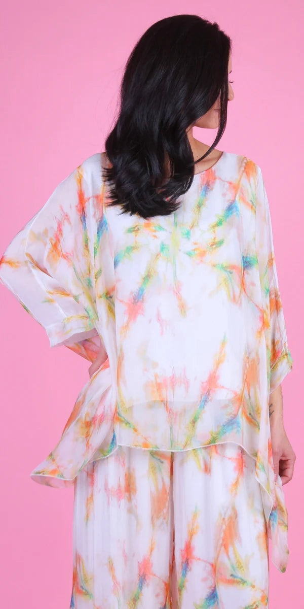 Gigi Moda  Rainbow Tie Dye Printed Kaftan