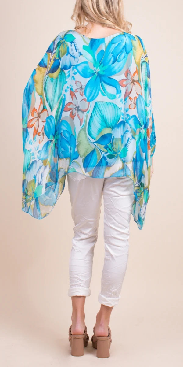 Silk Botanical Print Kaftan