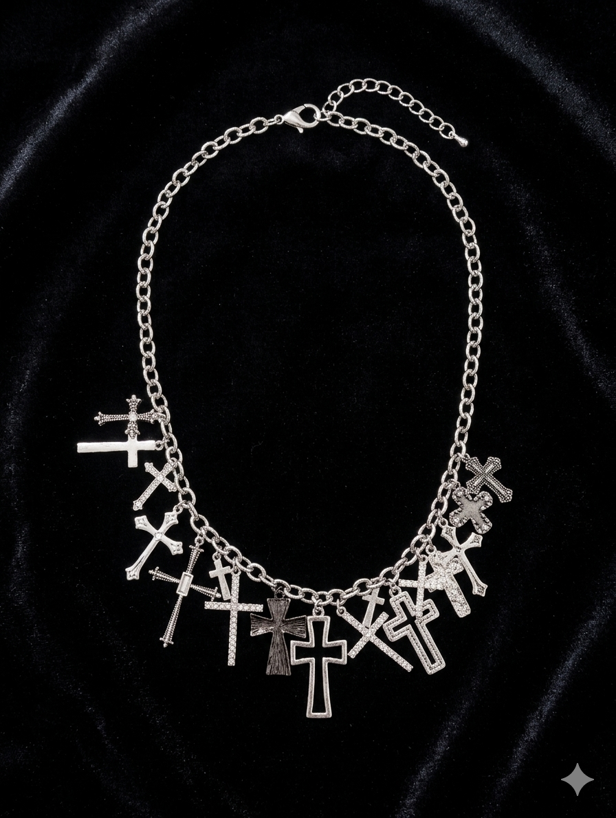 Alice Multi Cross Carm Necklace