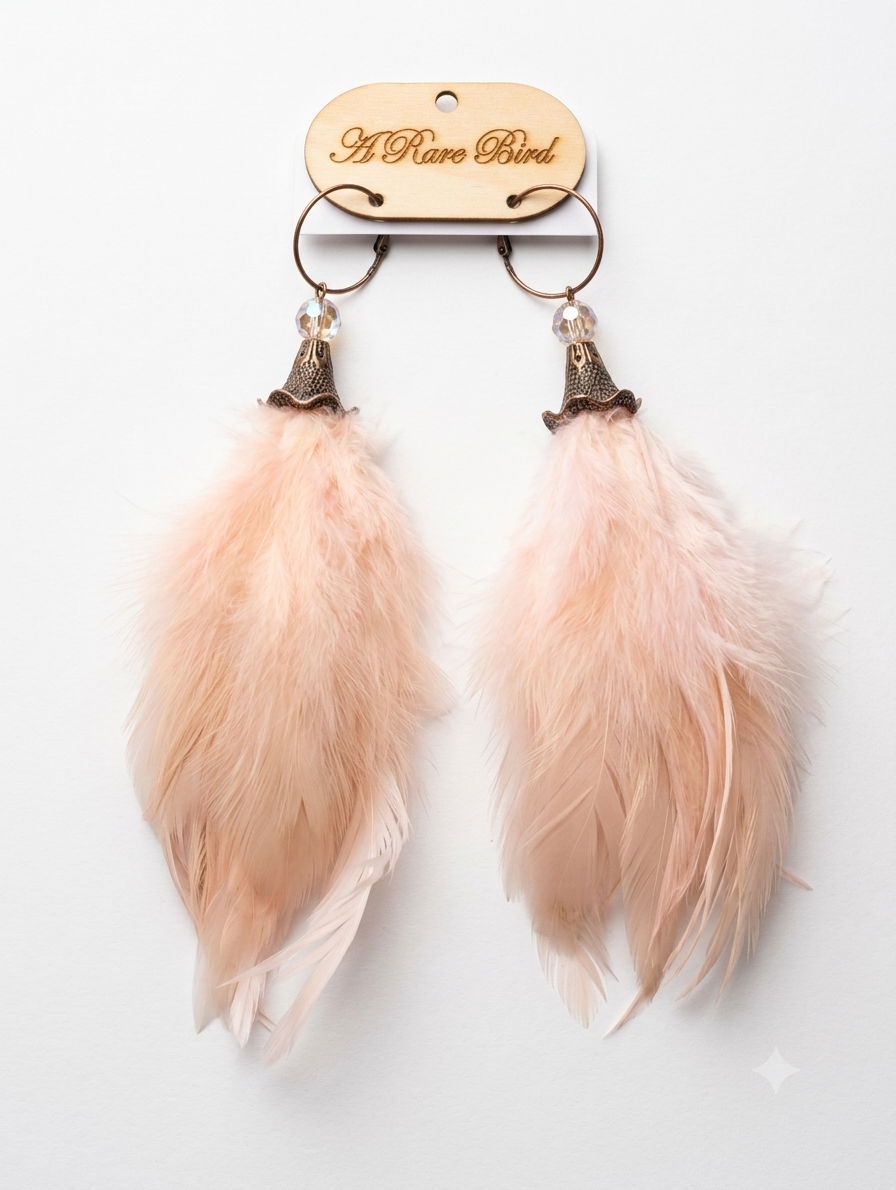 A Rare Bird  Feather Earrings