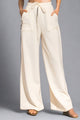 Wide Leg High Waist French Terry Pants W Pockets