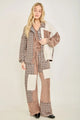 J.Her chocolate mineral washed tweed shacket back view