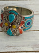 Turqouise coral yellow Agate Clasp Bracelet